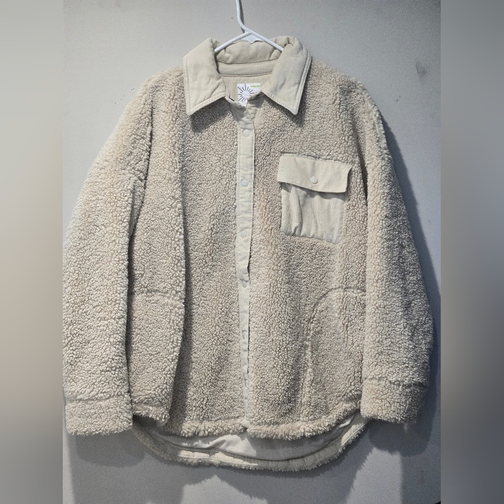 Aerie Corduroy Fuzzy Shacket